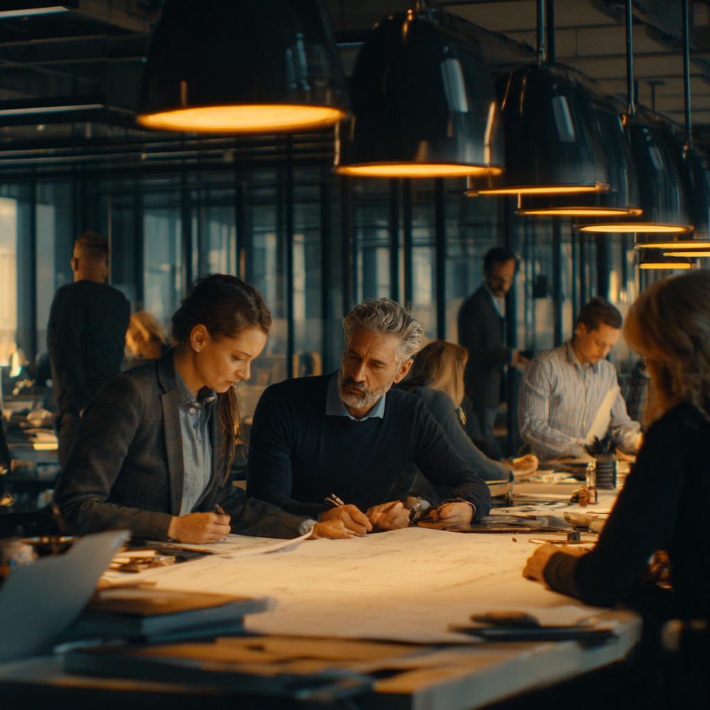 A group of professional architects and designers